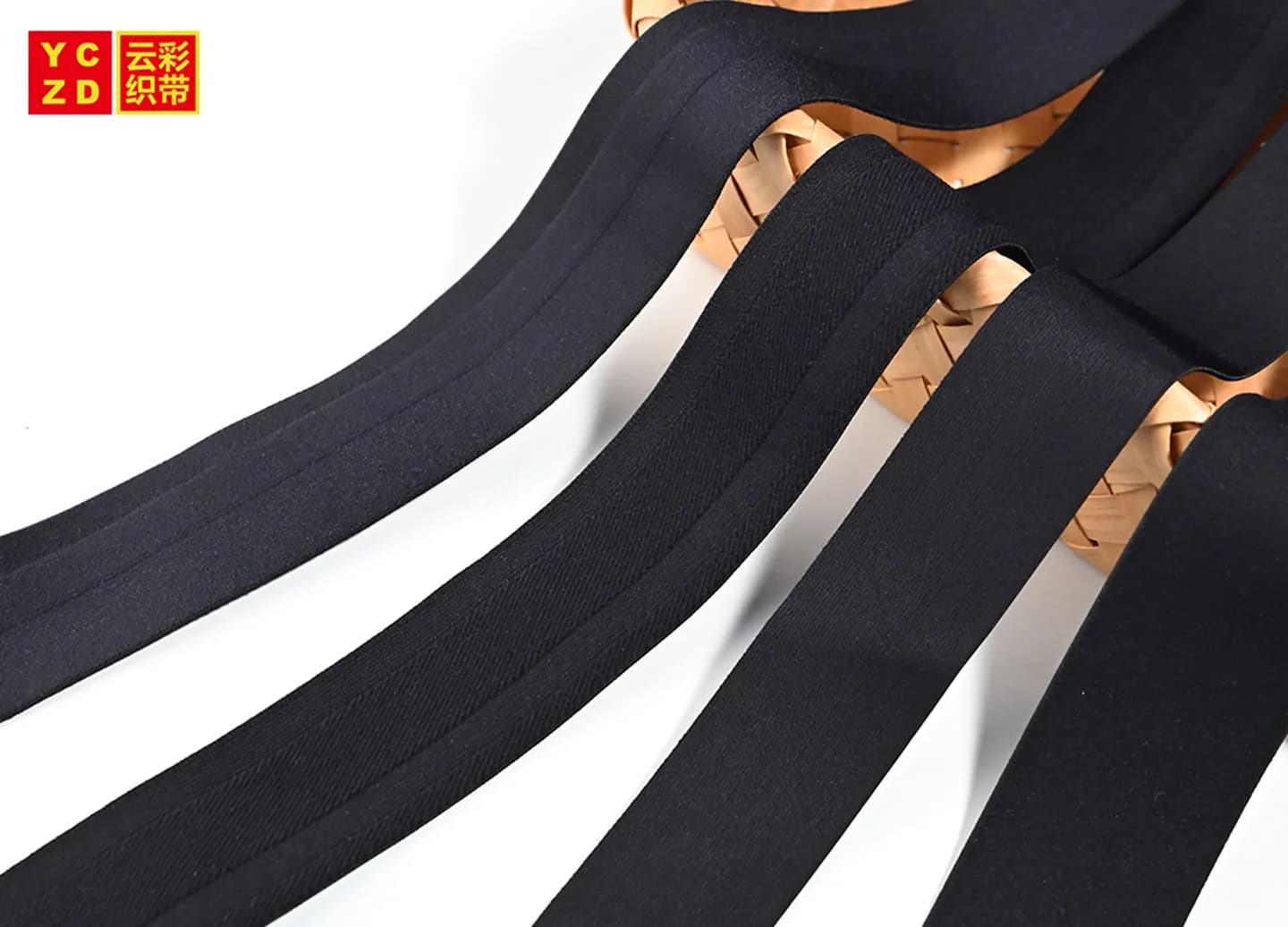 Black & White Jacquard Elastic Webbing
