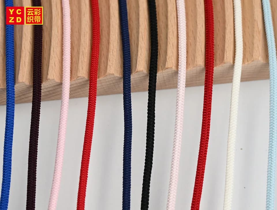 Straight narrow cords in red, navy, cream and muted colours