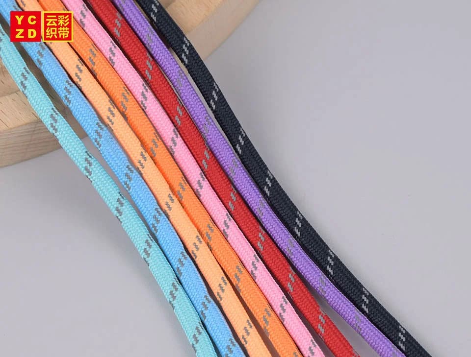 Colourful cords with contrasting flecks arranged diagonally