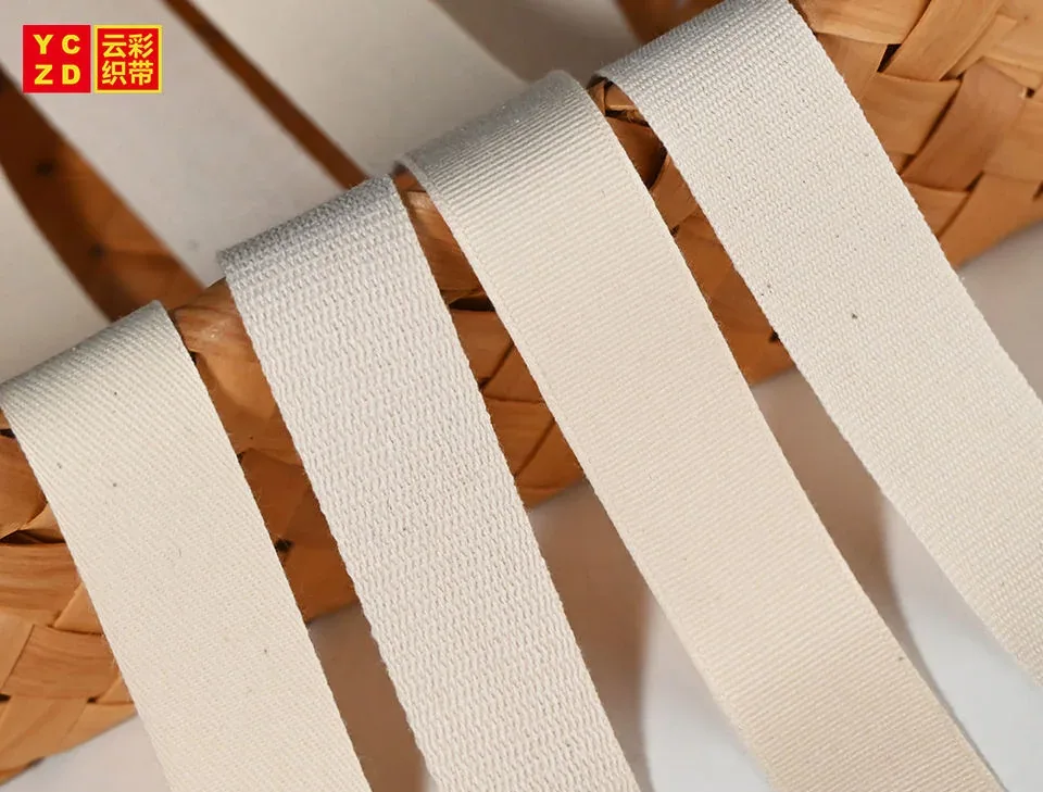 Cream woven straps draped over a woven basket