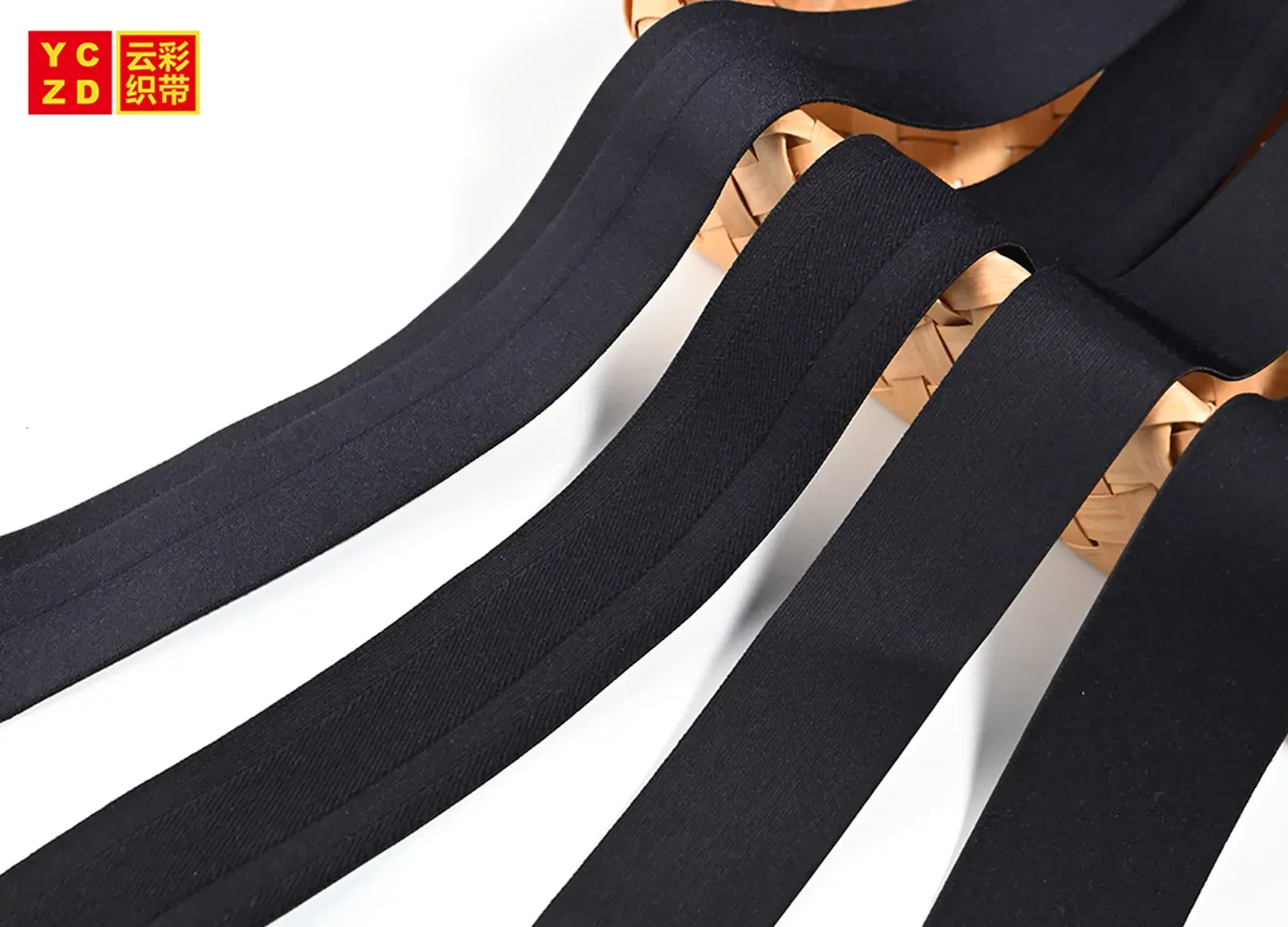 Black & White Jacquard Elastic Webbing
