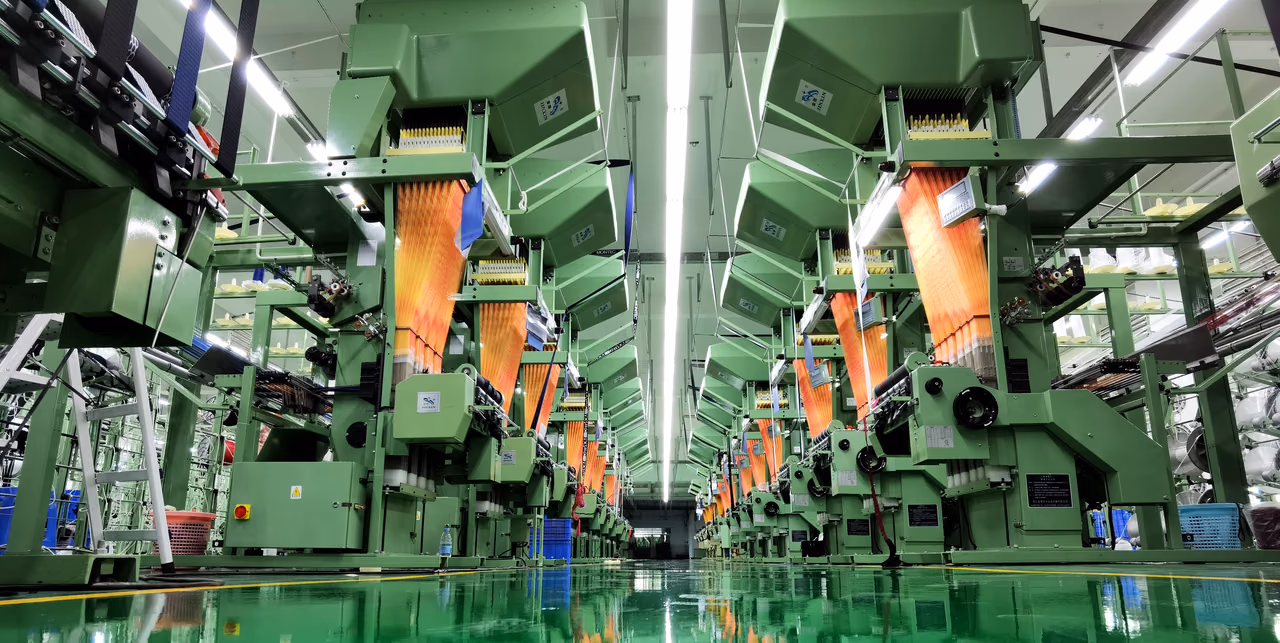 Production equipment in the YCZD textile workshop